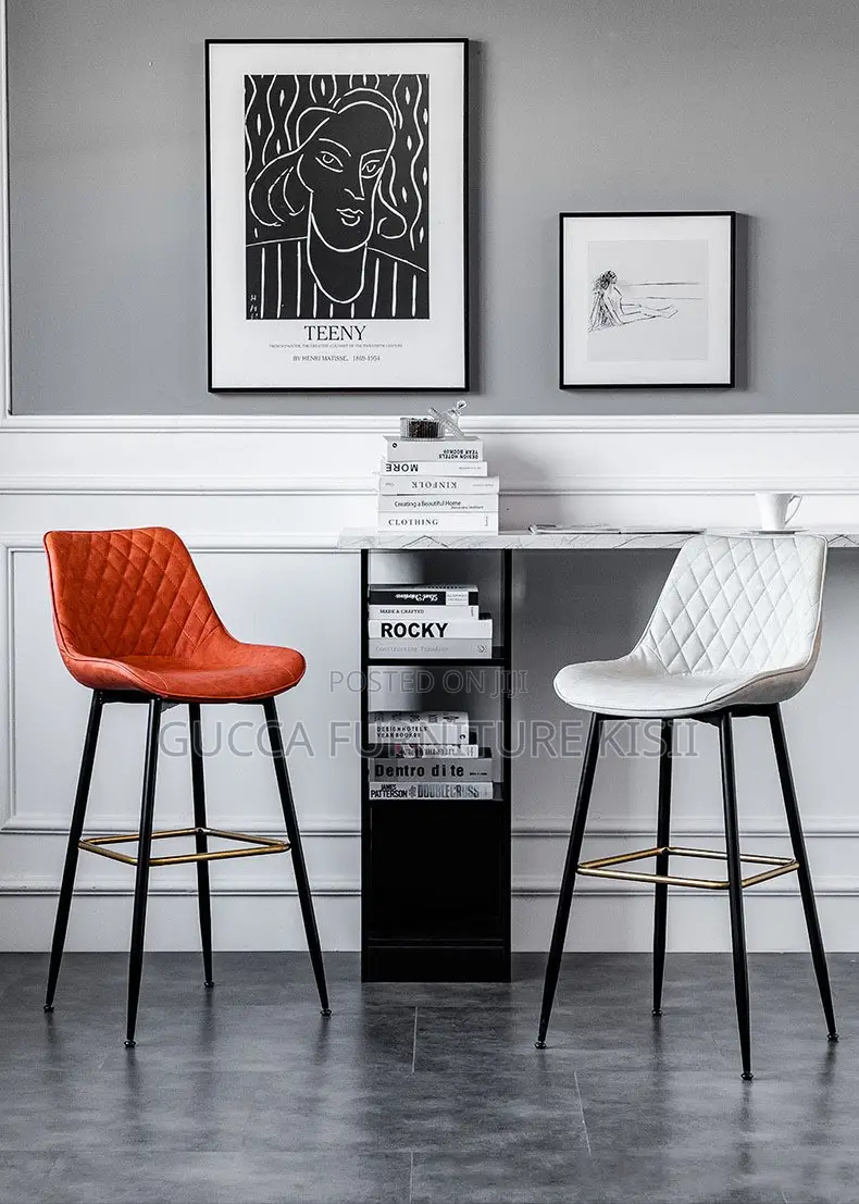PU Leather Non-Swivel Executive Leather Barstool