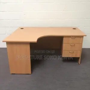 Curved 120cm Brown Modern Table | Home Office Computer Desk