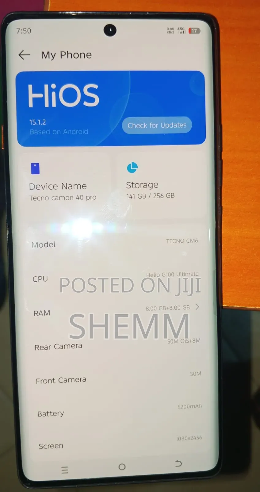 Tecno Camon 40 Pro 4G 256 GB Gray