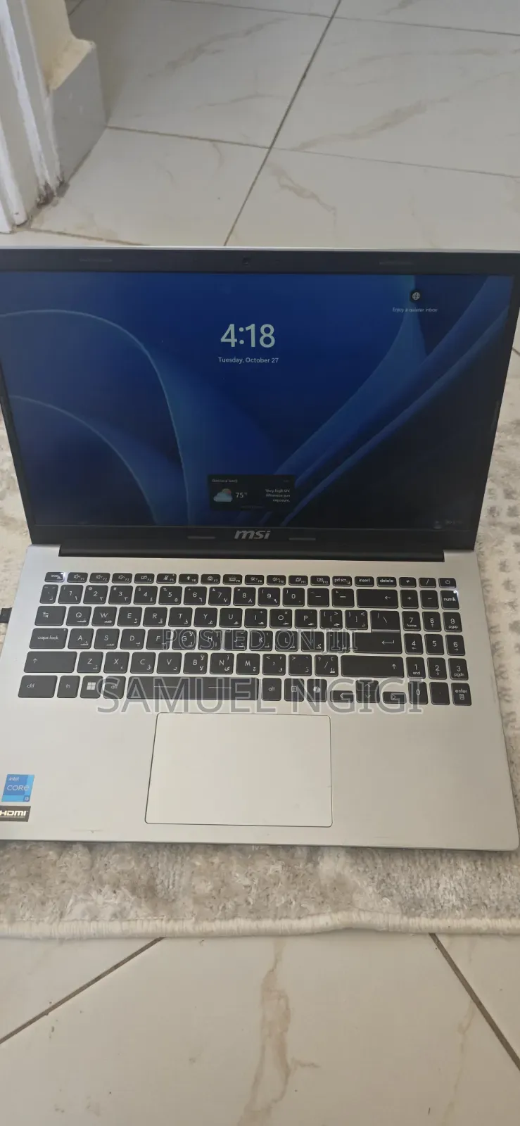 Laptop MSI MSI Sword 15 16GB Intel Core i5 SSD 512GB