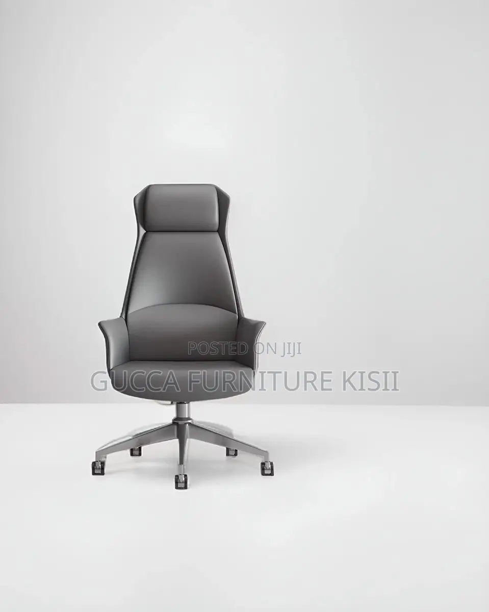 High Back Leather Chair With Ergonomic Back Support