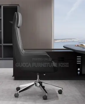 High Back Leather Chair With Ergonomic Back Support