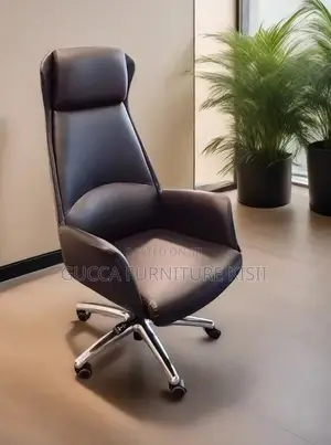 High Back Leather Chair With Ergonomic Back Support