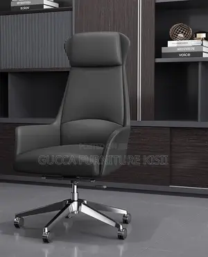 High Back Leather Chair With Ergonomic Back Support