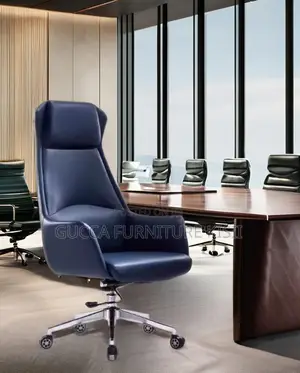 High Back Leather Chair With Ergonomic Back Support