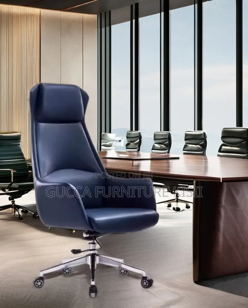 High Back Leather Chair With Ergonomic Back Support