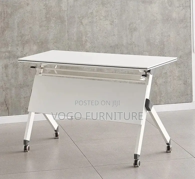 Desk; White Foldable Office Desk