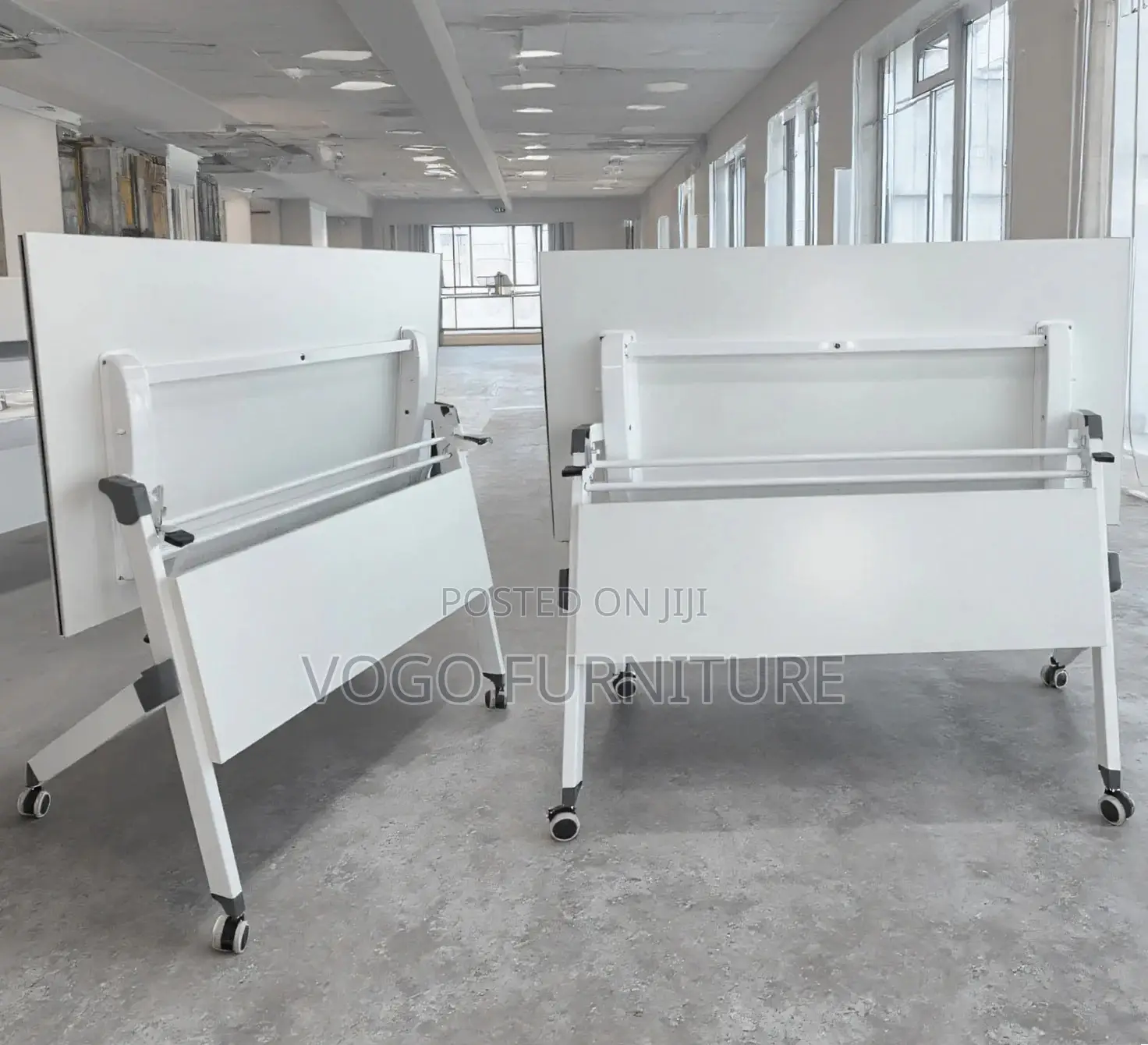 Desk; White Foldable Office Desk