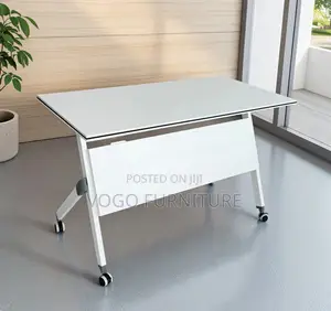 Desk; White Foldable Office Desk