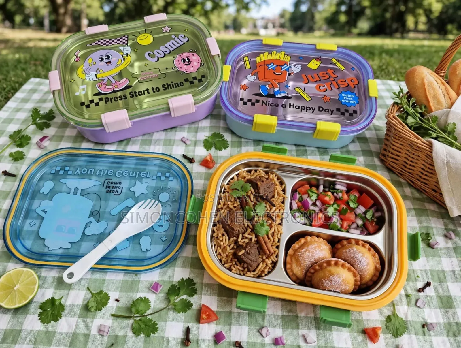 Kids Racing Car Bento Lunch Box 3 Compartments