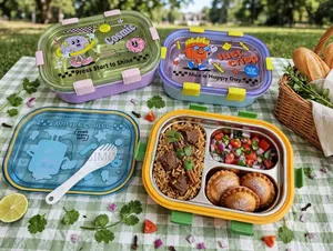 Kids Racing Car Bento Lunch Box 3 Compartments