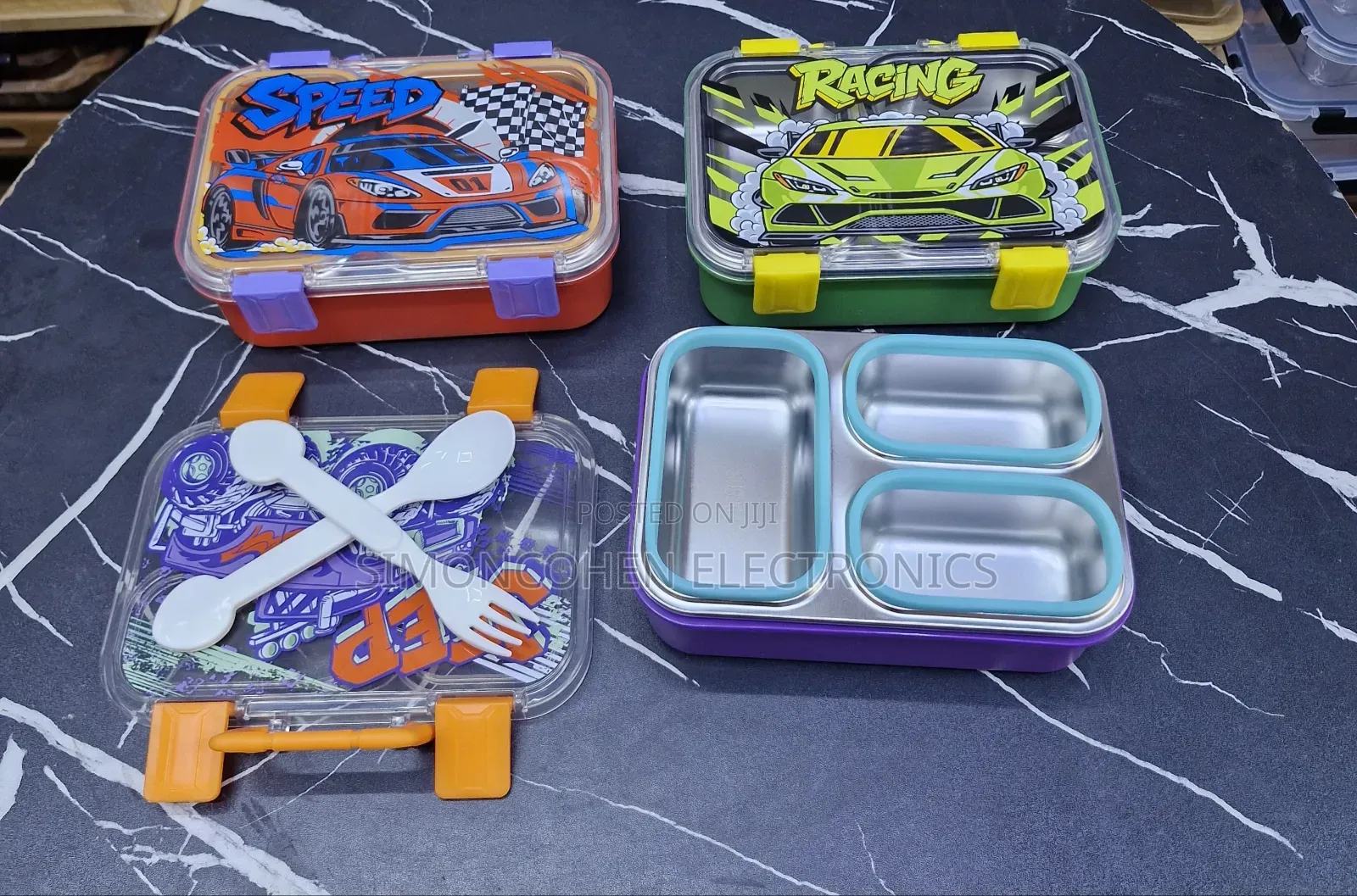 Kids Racing Car Bento Lunch Box 3 Compartments