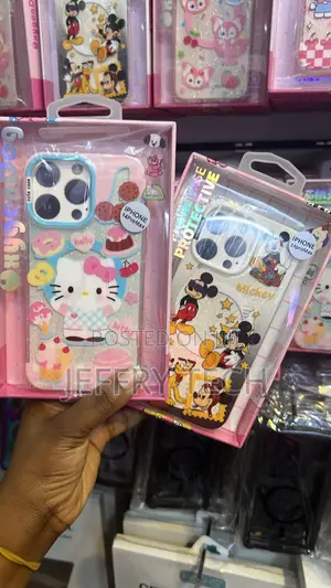 Glitter Phone Cases Hello Kitty Mickey Mouse for iPhone 14 Pro Max