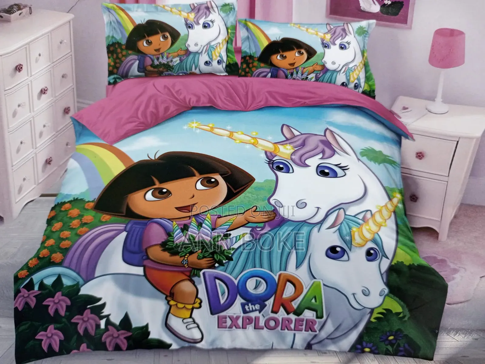 Cartoon Themed Duvet, One Bedsheet and Two Pillowcase Size 4*6