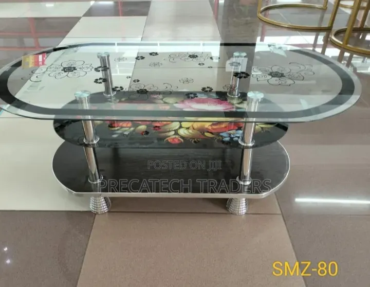 Modern Glass Coffee Table With Chrome Legs