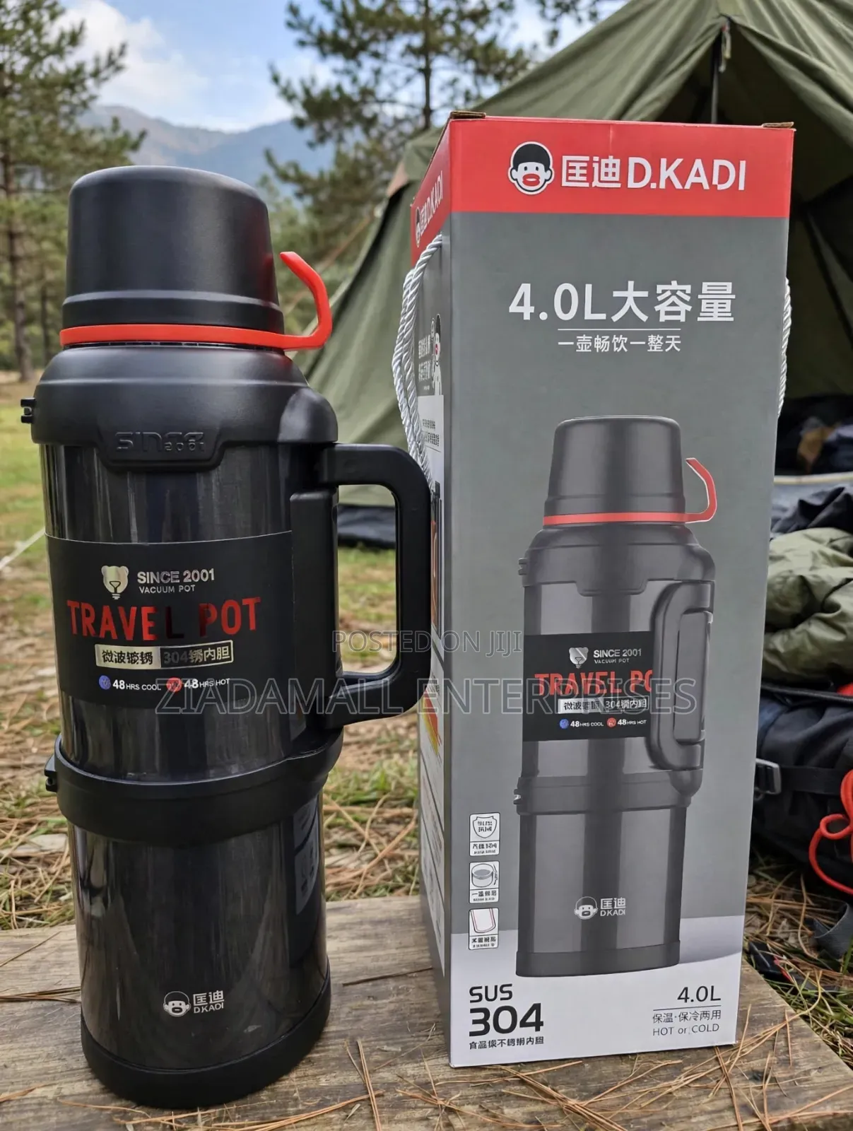 KD Vacuum Flask 4.0L - D.KADI Travel Pot - 48Hrs - New