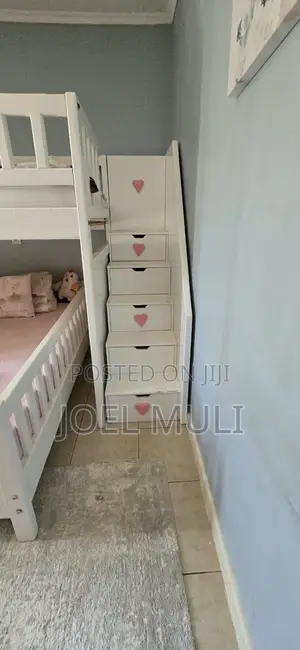 Double Decker Kids Bunk Bed With Staircase and Storage