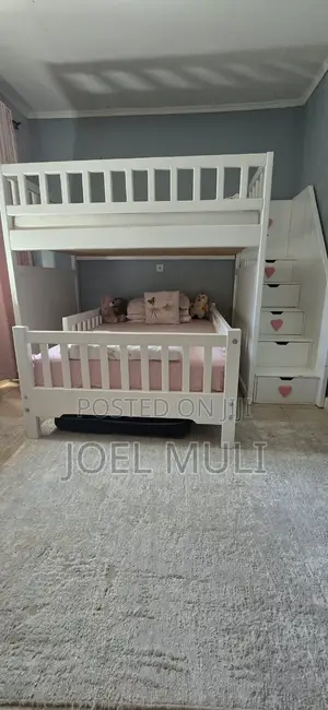 Double Decker Kids Bunk Bed With Staircase and Storage