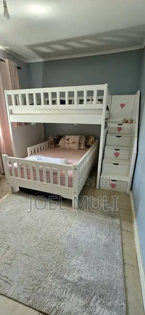 Double Decker Kids Bunk Bed With Staircase and Storage