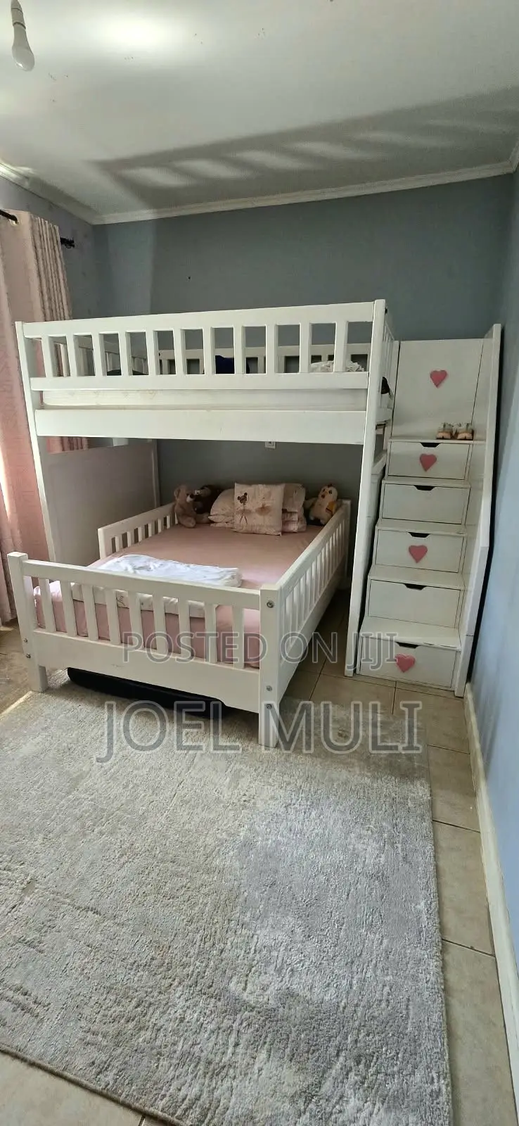 Double Decker Kids Bunk Bed With Staircase and Storage