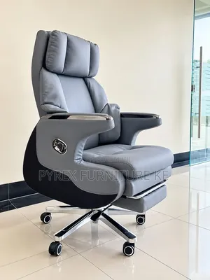 Leather Swivel Chair With Armrest Controls
