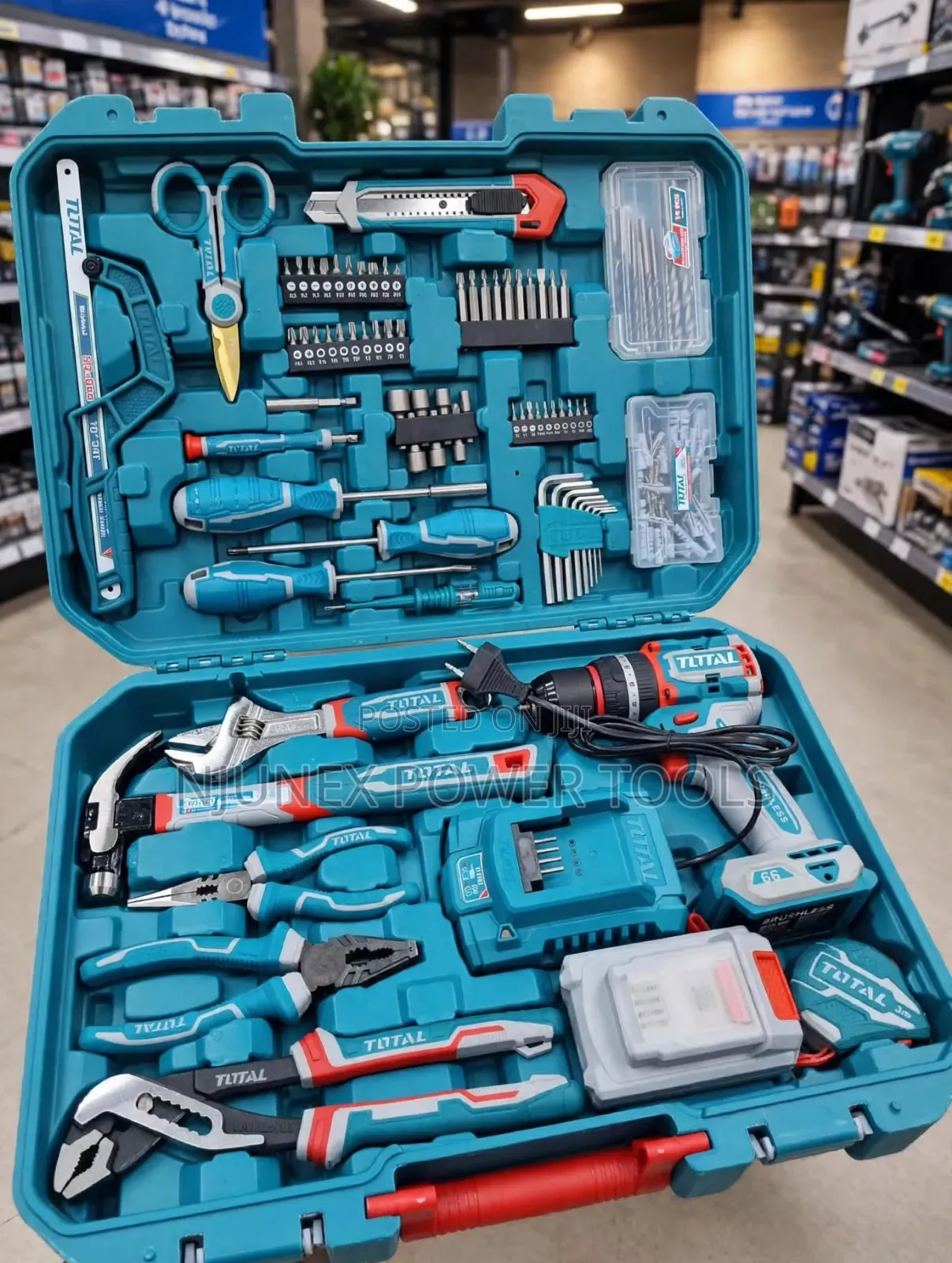 Total THKTHP41667 (166-Piece) Cordless ImpactDrill and Hand Tool Set
