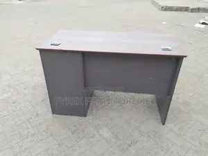 Brown Wooden Executive Desk With Cable Management Holes