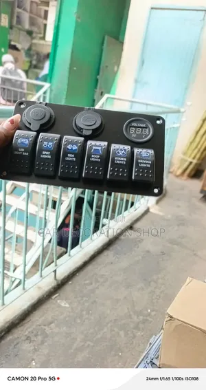 6-Gang Pre_wired Rocker Switch Panel Controls Electrical Modification