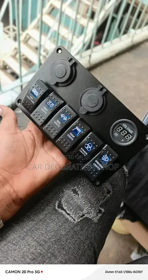 6-Gang Pre_wired Rocker Switch Panel Controls Electrical Modification