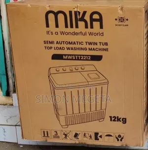 Mika Twin Tub Washing Machine, 12Kg - White