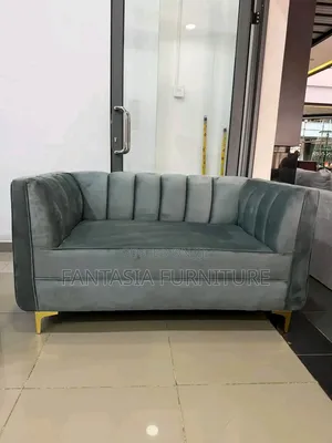 2 Seater Greyish Blue Channel Sofa
