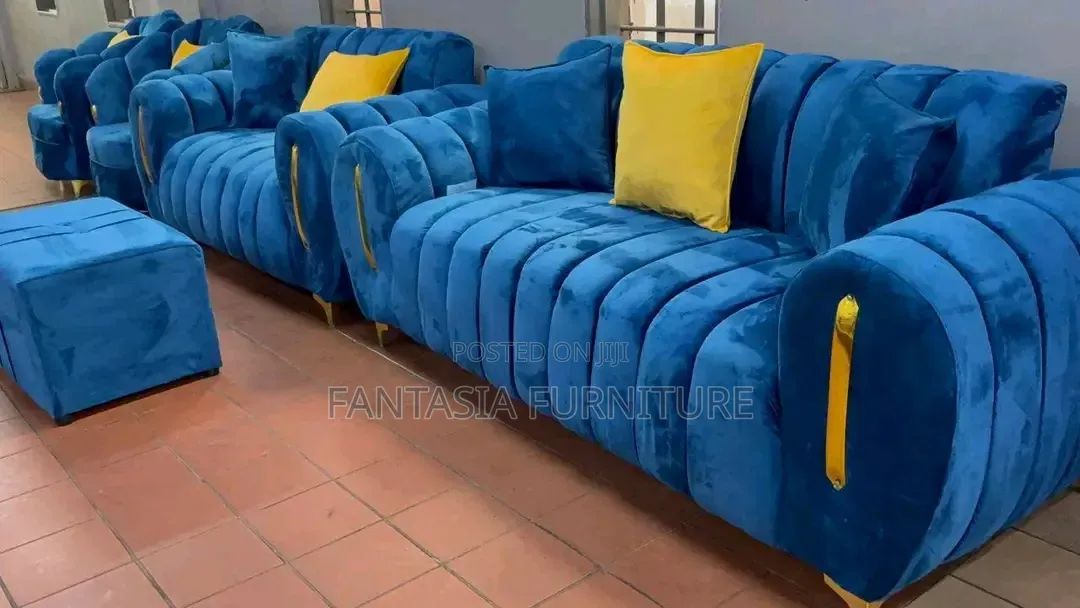 3 Seater Blue Bubble Sofa.