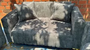 2 Seater Grey Channel Sofa