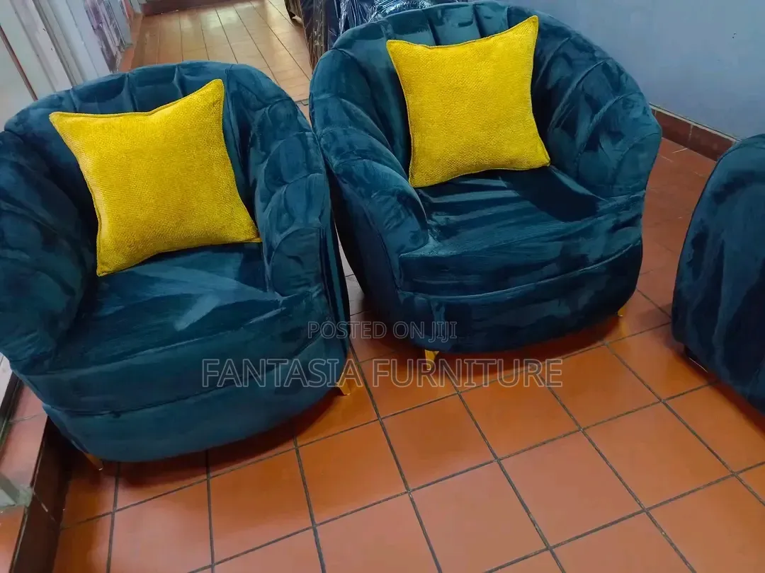 Teal Tub Accent Armchairs
