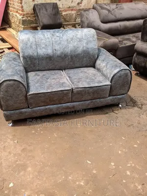 Grey 2-Seater Upholstered Sofa