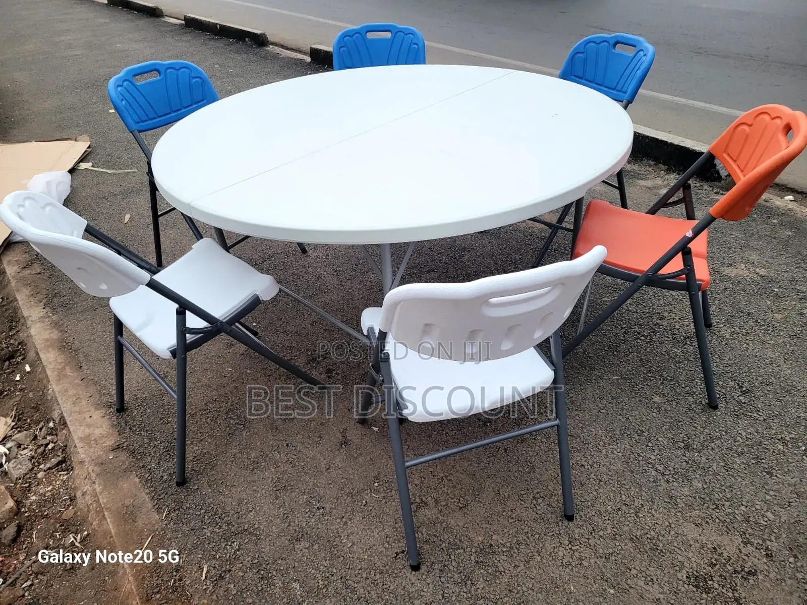Round Foldable Tables and 6- Chairs