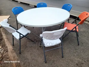 Round Foldable Tables and 6- Chairs
