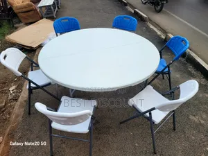 Round Foldable Tables and 6- Chairs