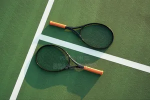 Durable-Look Black Tennis Racket and Ball Set