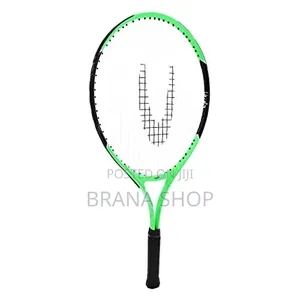 Vibrant Green Lawn Tennis Racquet With Ball