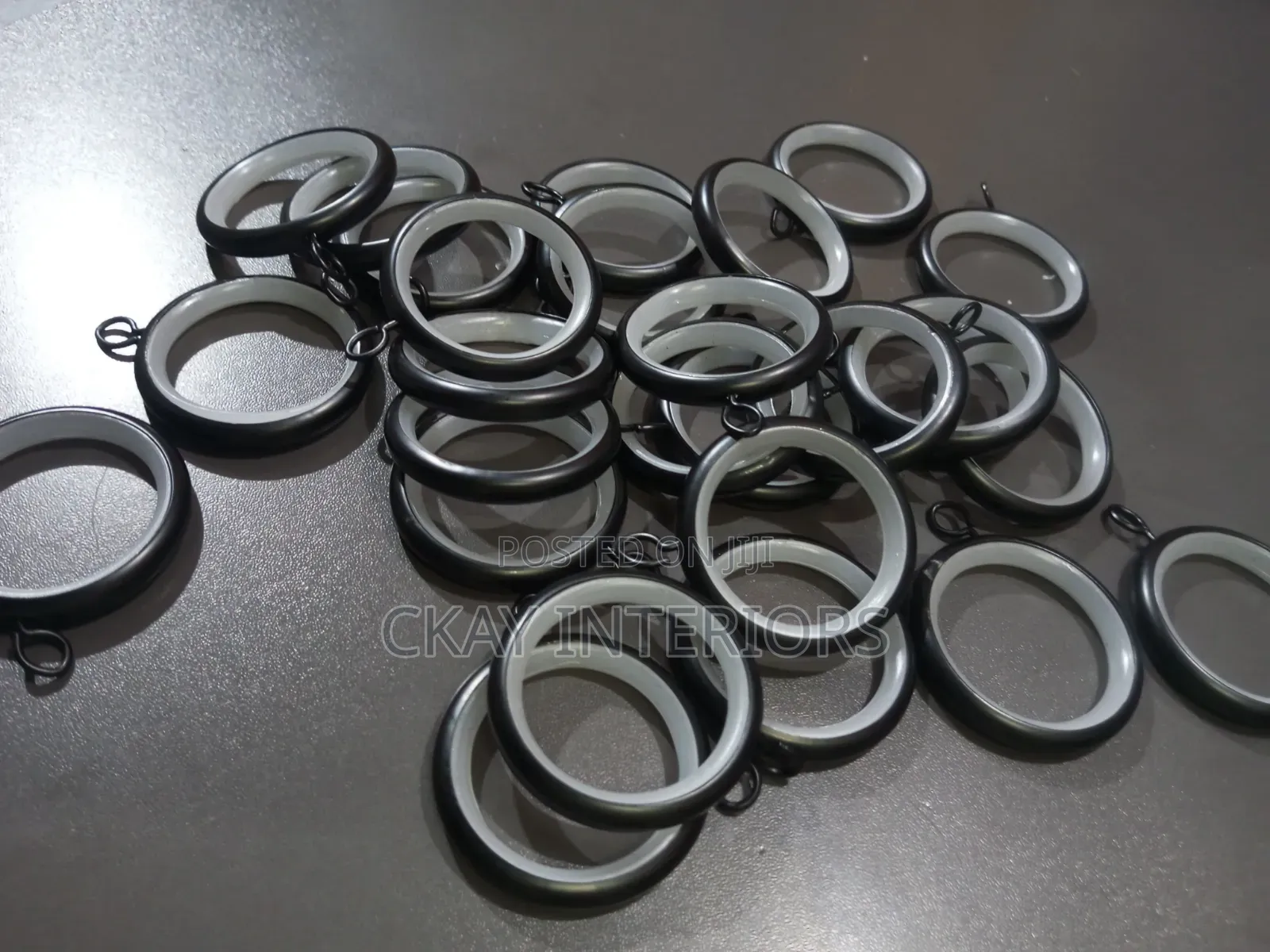 Gold and Black Rings With Plastic Lining
