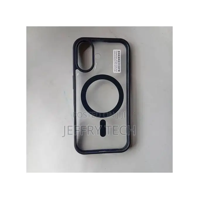 iPhone 16 Plus Black Glossy Magnetic MagSafe Protective Case