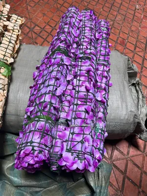 Purple Artificial Flower Fence for Indoor and Outdoor Decor