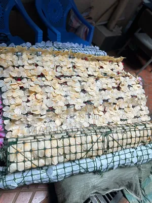 Cream Artificial Flower Privacy Screen for Homes