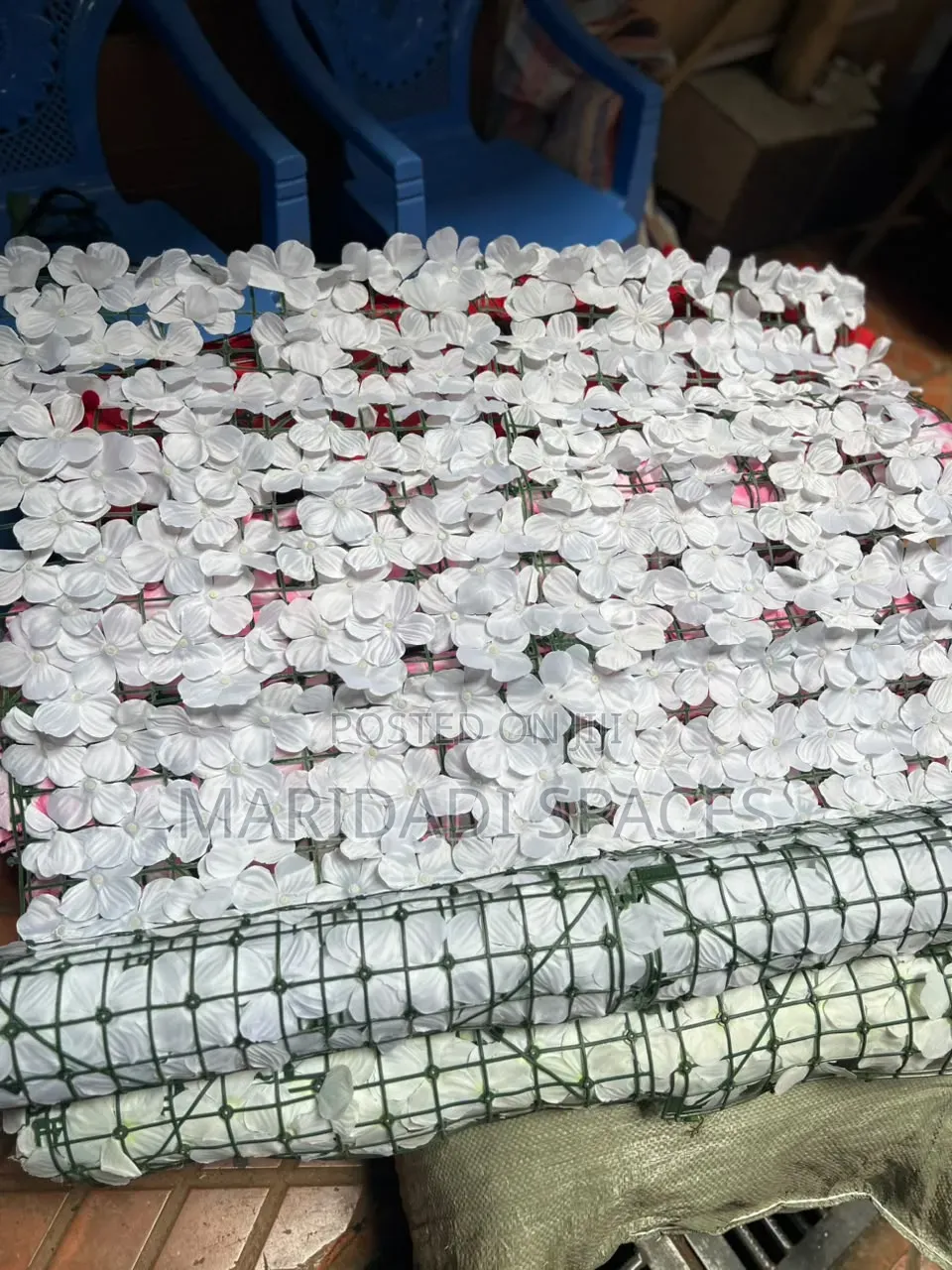 White Artificial Flower Fence for Commercial Use