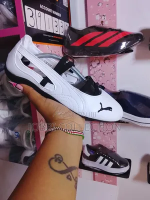 White Black Ladies Puma Speedcat Ballet Sneakers