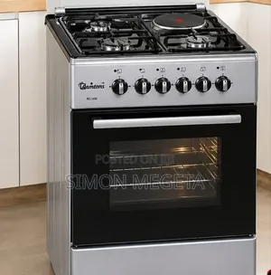 Ramtons Rc/306- 3g+1e 58x58 Silver Black Top Fs Cooker