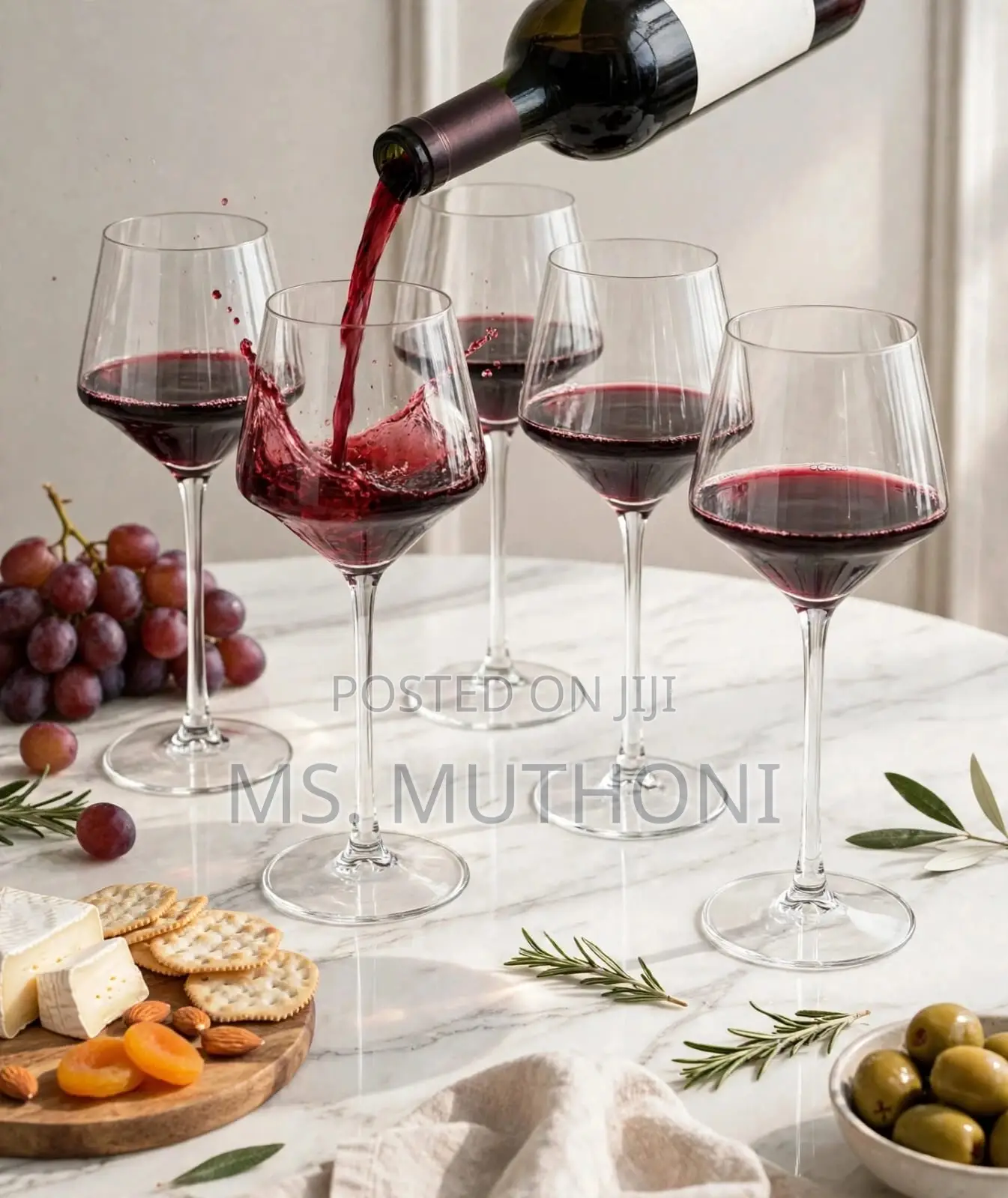 6 PCs Unique Modern Design Wine Glasses 360 Ml