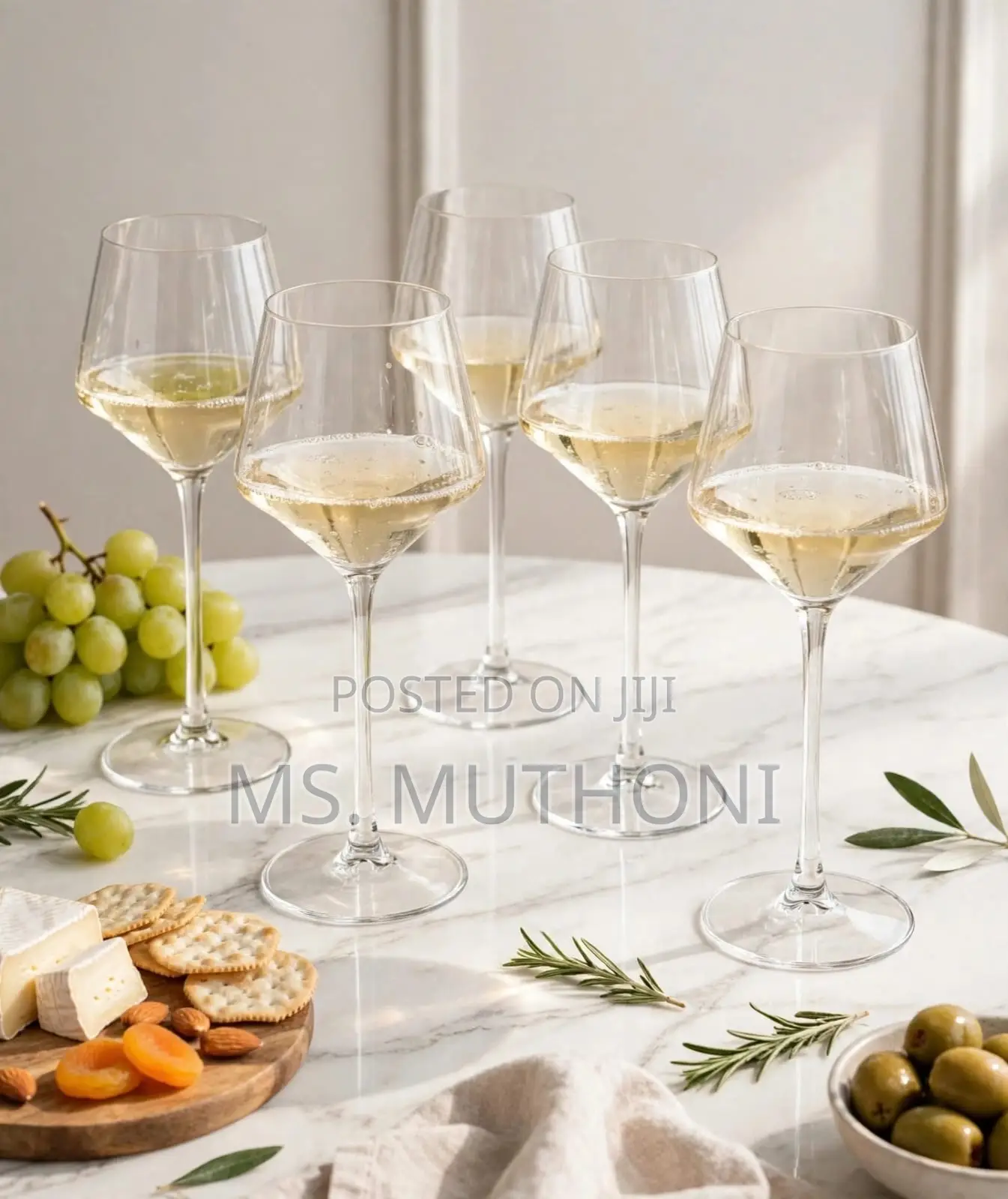 6 PCs Contemporary Angular Silhouette Wine Glasses