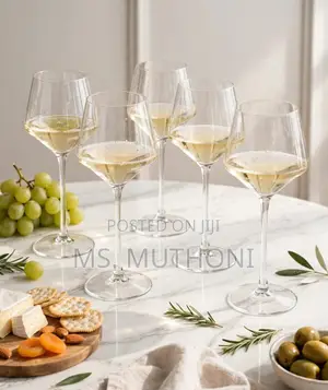 6 PCs Contemporary Angular Silhouette Wine Glasses